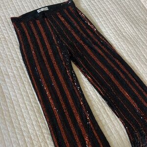 Black and Orange Sequin Trousers